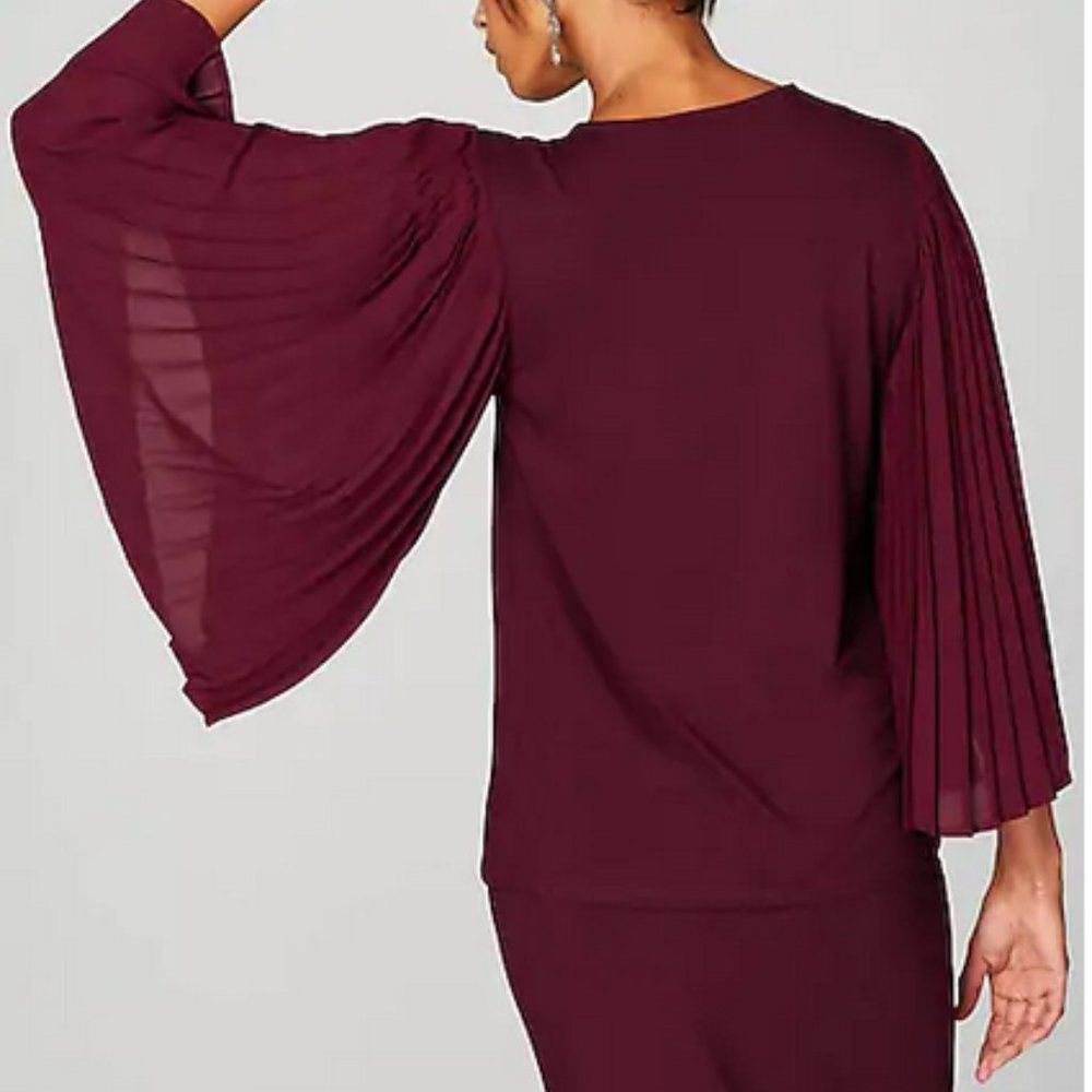 NWT J Jill Wearever Pleated-Sleeve Top Size L - Picture 2 of 8